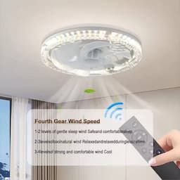 لمبه ديكوريه مع مروحه تعمل على تغطيه الغرفه كامله بدوران 360 درجه 1